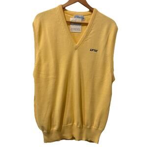 Pickering Mens Large Vest Golf Activewear Yellow-100% Cotton-NWT-Vintage